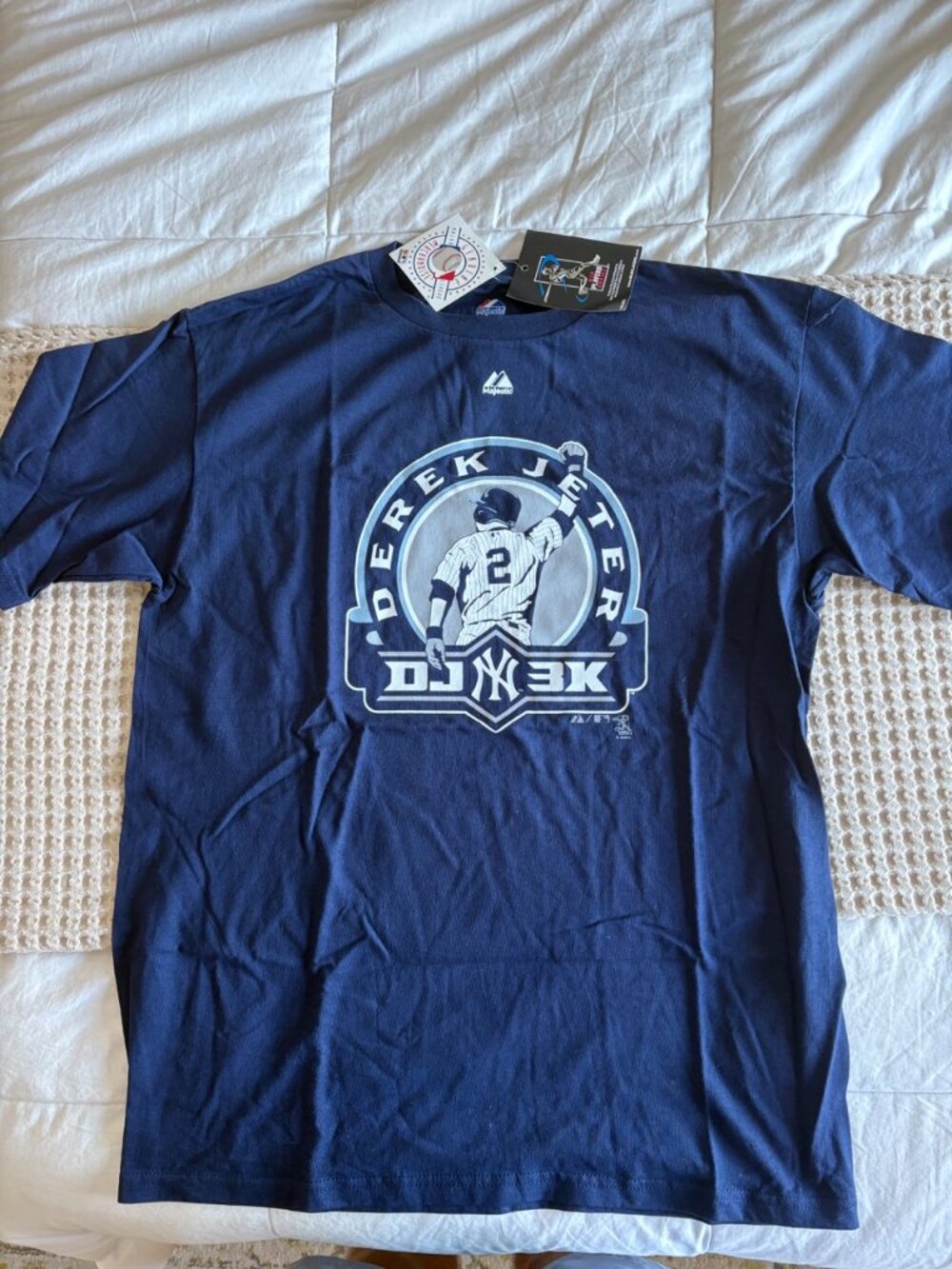 Vintage Derek Jeter New York Yankees 3k Hits Graphic T Shirt Size LARGE